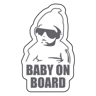 Badass Baby On Board Sticker (Grey)